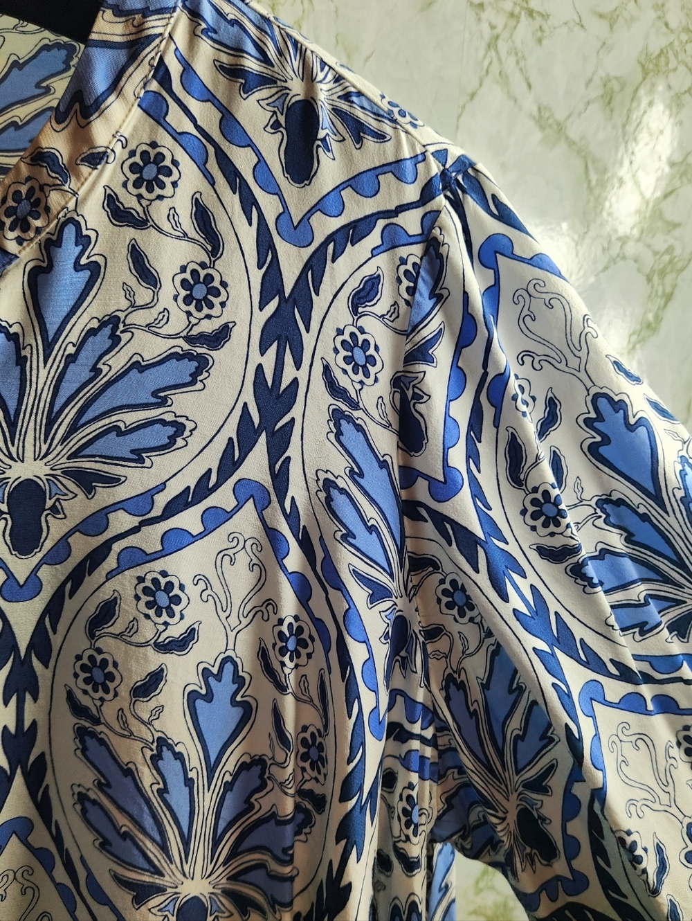 TALBOTS Plus Beautiful Blue/White Top - Picture 4 of 9